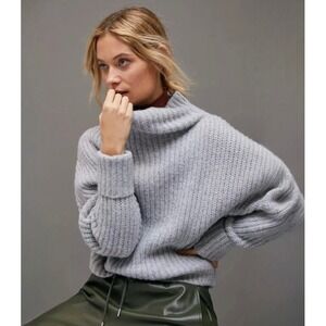 Maeve Anthropologie Athena Alpaca Wool Yak Blend Cowl Neck Chunky Knit Sweater S